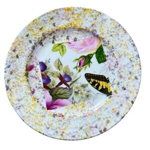 Rob Turner Butterfly Floral Bone China Salad Plate Decorative 8”